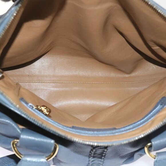 Bulgari Blue Leather Handbag (Pre-Owned) - Picture 5 of 16